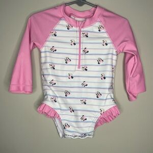 EUC - Disney Baby Minnie Mouse Rash Guard Swimsuit - 12-18 MOS